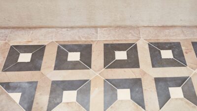 Dallage Cénevières Versailles marqueté