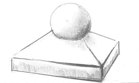 Chapeau de pilier pyramidal en pierre avec boule décorative