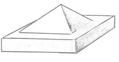 Chapeau de pilier pyramidal et plat en pierre naturelle